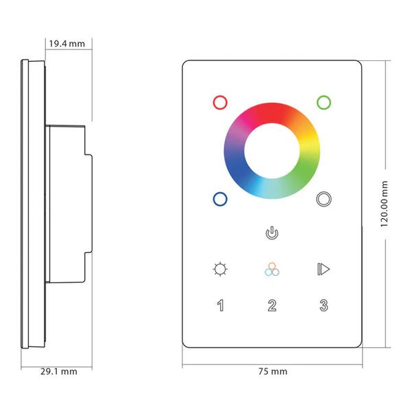 Buy Strip Light Controllers Australia LED Strip Light Touch Controller White Plastic RGBW / RGBC - HV9101-2820