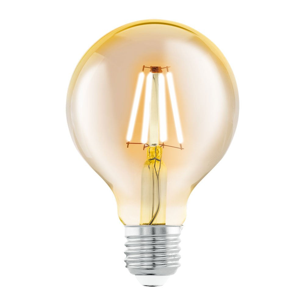 Buy LED Filament Globes Australia Filament G80 Vintage LED Globe 240V 4W ES Amber 2200K - 11556