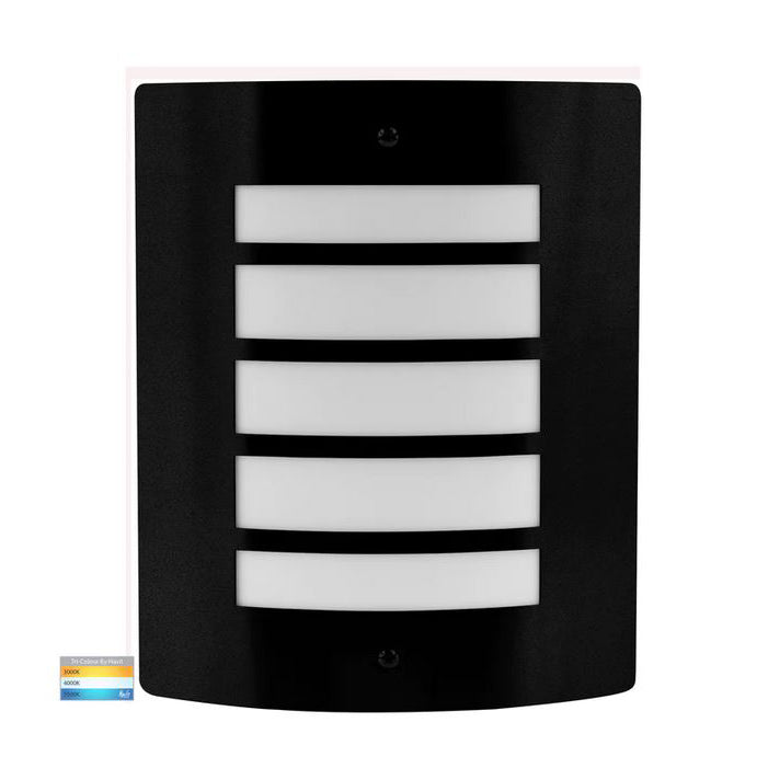Buy Exterior Wall Lights Australia Mask Exterior Wall Light Black 316 Stainless Steel 3 CCT - HV36042T-BLK