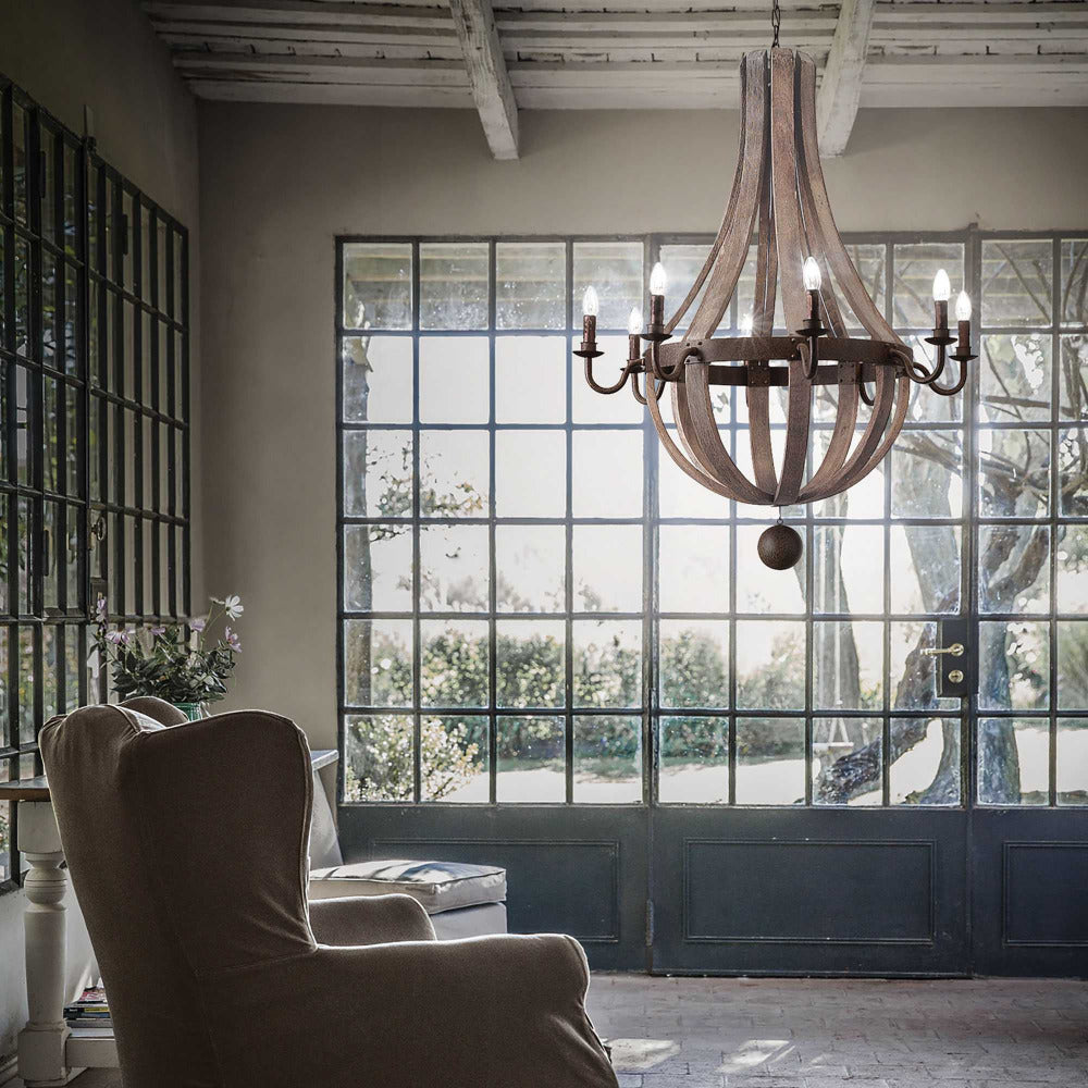 Buy Chandeliers Australia Millennium Sp8 Chandelier 8 Lights Wood Metal - 129709