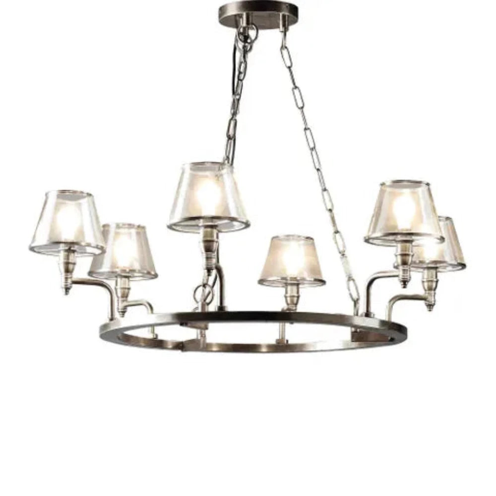 Buy Chandeliers Australia Sienna Chandelier 6 Lights Antique Silver Brass - ELPIM30578AS