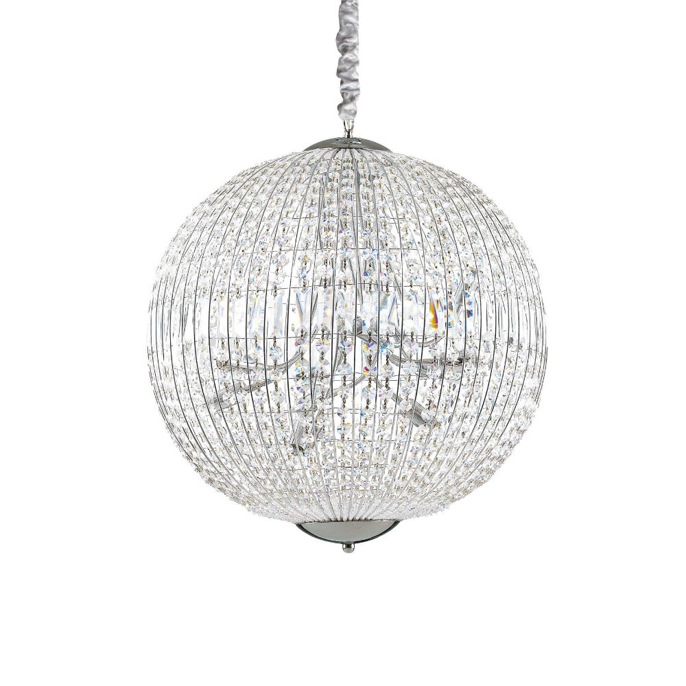 Buy Crystal Pendant Lights Australia Luxor Sp12 Crystal Pendant 12 Lights Chrome Metal / Crystal - 116235