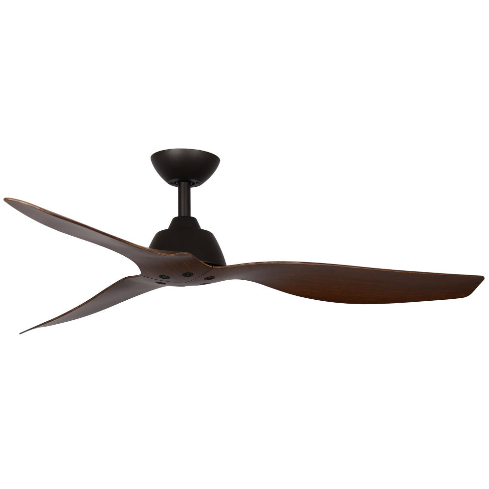 Buy DC Ceiling Fans Australia Malibu 52" 3 ABS Blade DC Remote Control Ceiling Fan Only Old Bronze/Walnut - MMF133OWR