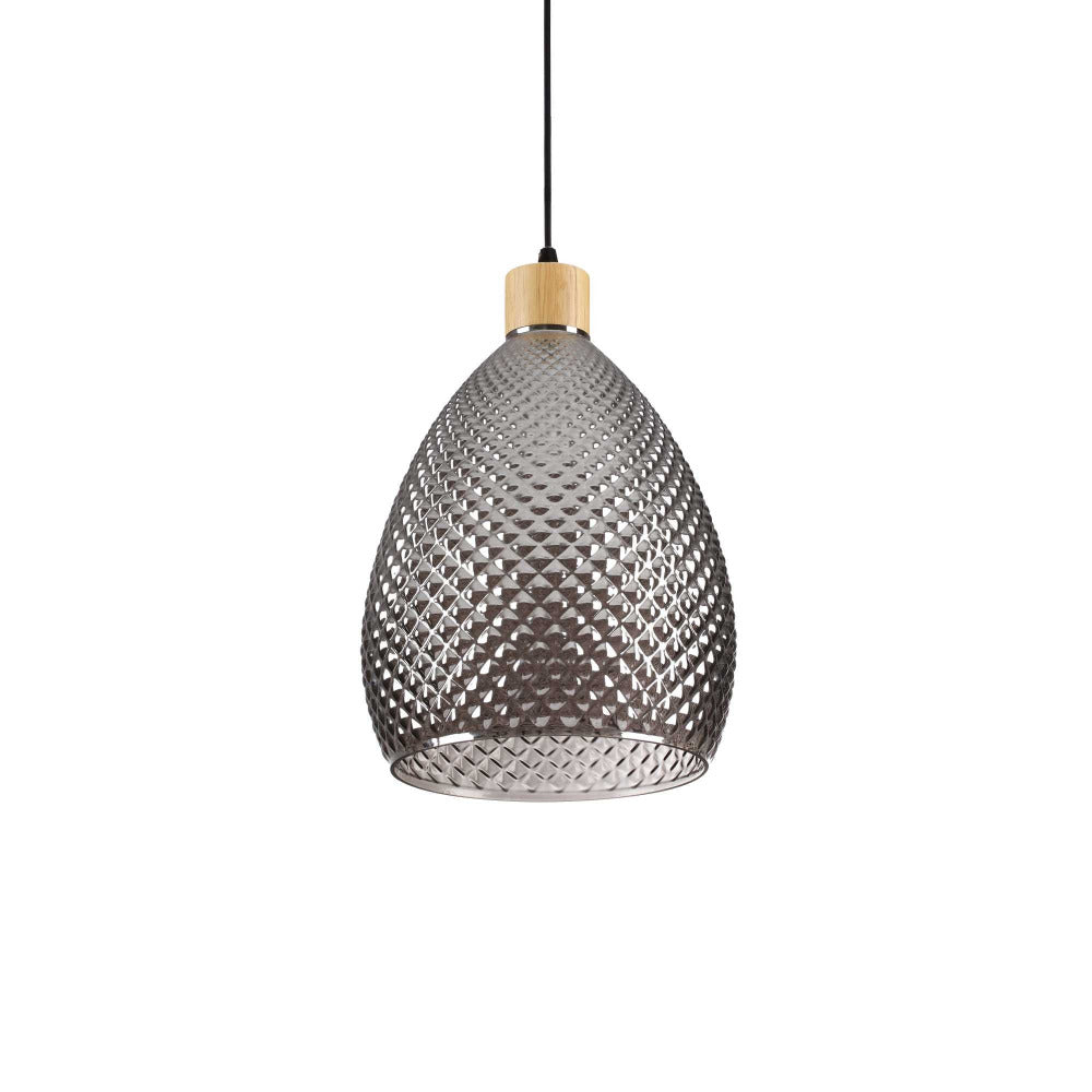 Bergen-1 Sp1 Pendant Light W240mm Smoky Grey Glass - 238746