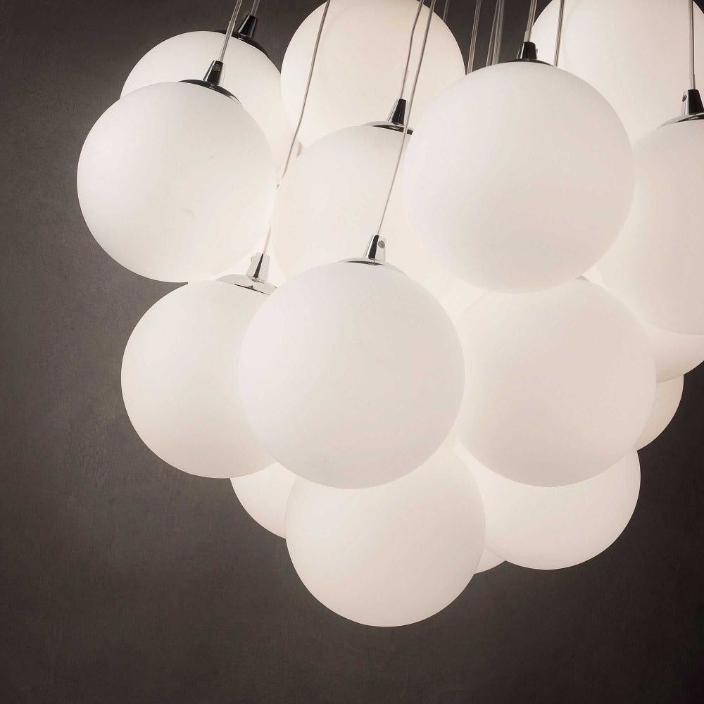 Buy Cluster Pendants Australia Mapa Plus Sp22 Cluster Pendant 22 Lights White Metal & Glass - 140230