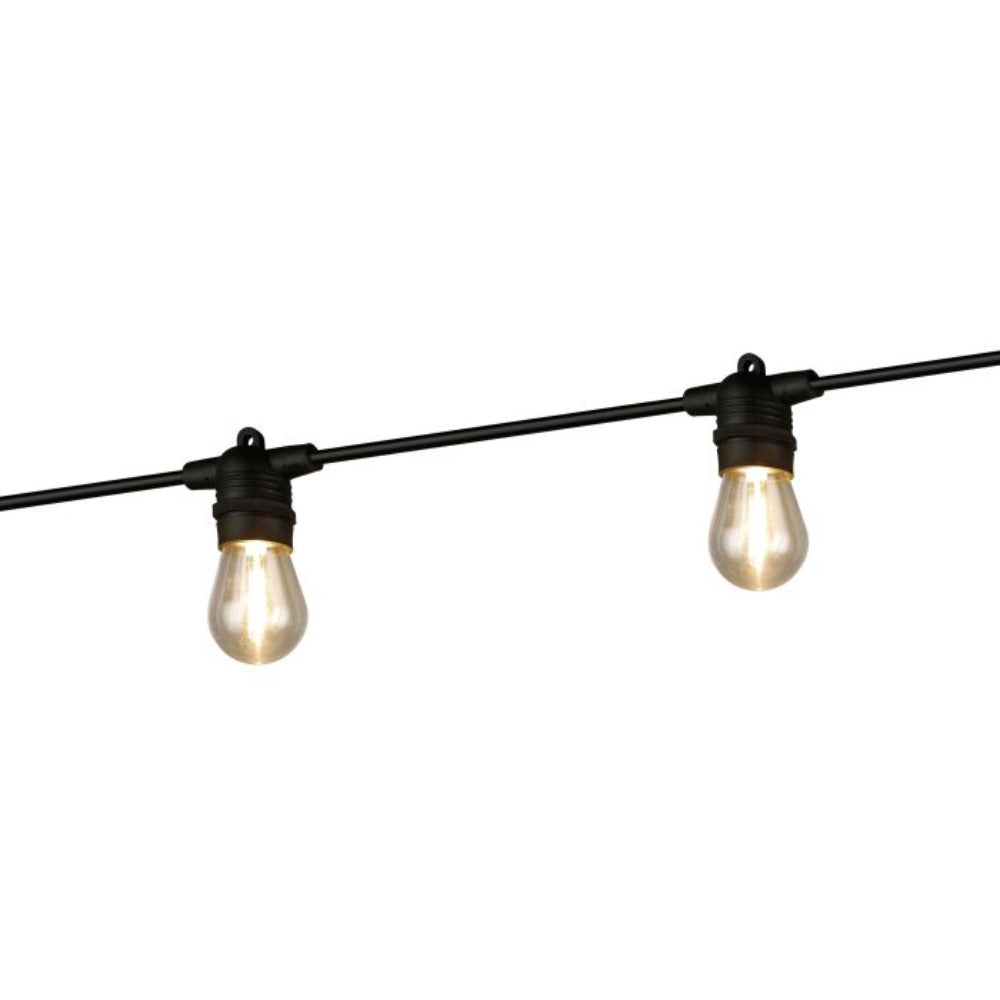 Buy Festoon Lights Australia Solar Festoon 10 Lights 12V Black Plastic 2700K - 205715N