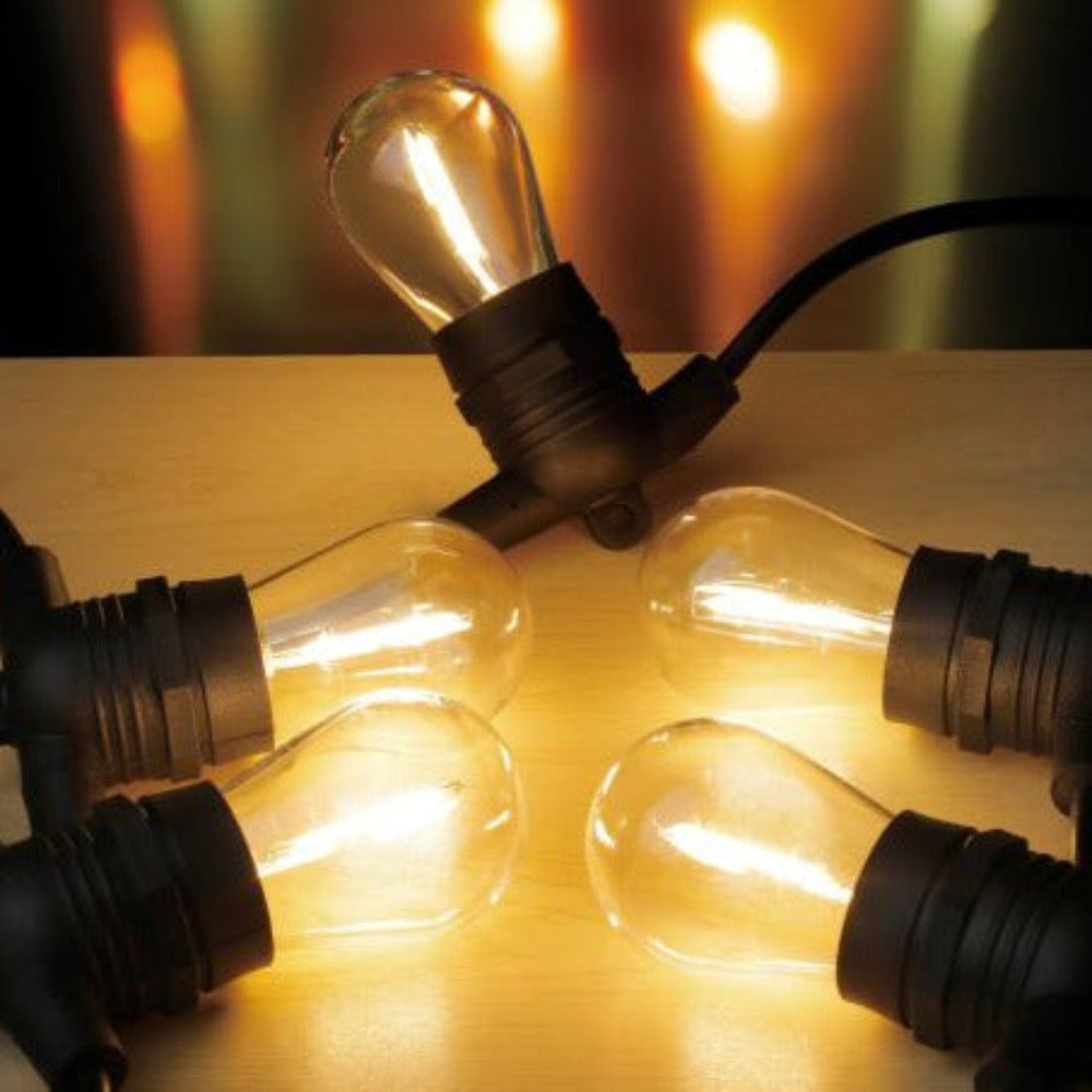 Buy Festoon Lights Australia Solar Festoon 10 Lights 12V Black Plastic 2700K - 205715N