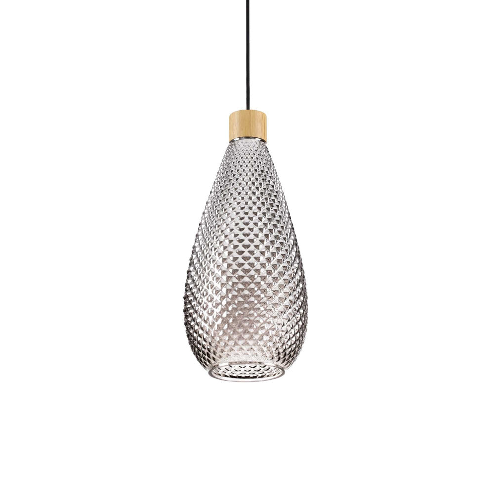 Bergen-2 Sp1 Pendant Light W160mm Smoky Grey Glass - 238838