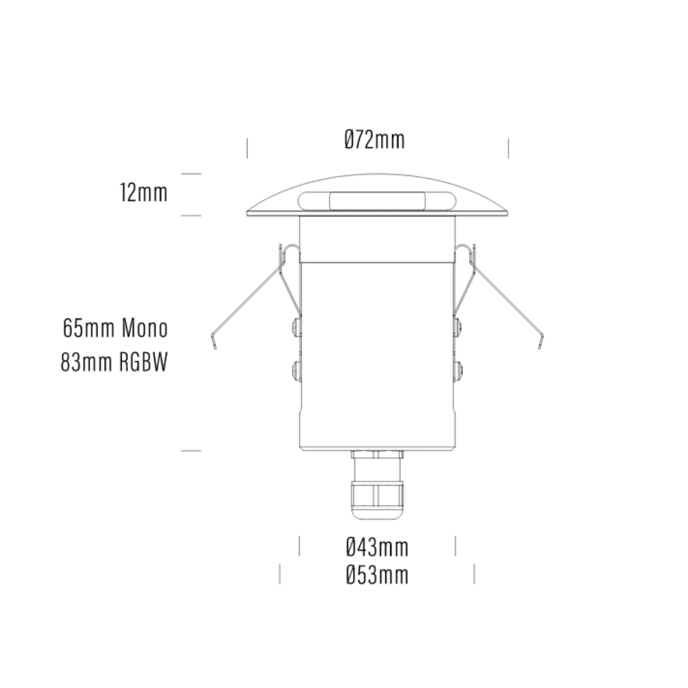 Buy Deck Lights Australia Lumena LED Deck light 24V W72mm 2W Aluminium Clear - AQL-164-X002