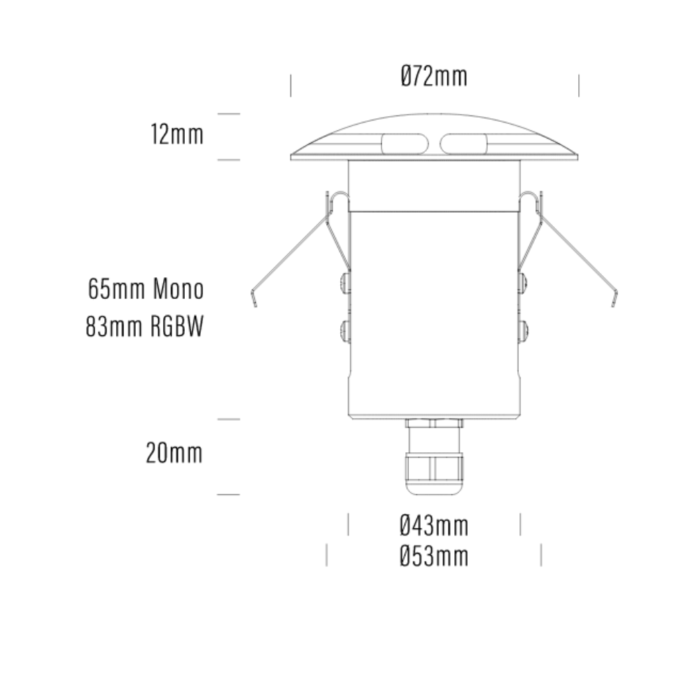 Buy Deck Lights Australia Lumena LED Deck light 24V W72mm 2W Aluminium Clear - AQL-165-X002