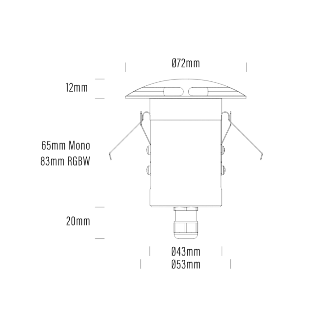 Buy Deck Lights Australia Lumena LED Deck light 24V W72mm 4W Aluminium Clear - AQL-166-X004