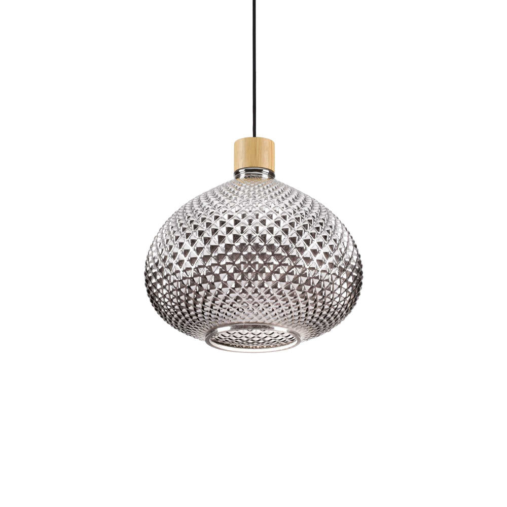 Buy Pendant Lights Australia Bergen-3 Sp1 Pendant Light W300mm Smoky Grey Glass - 238920