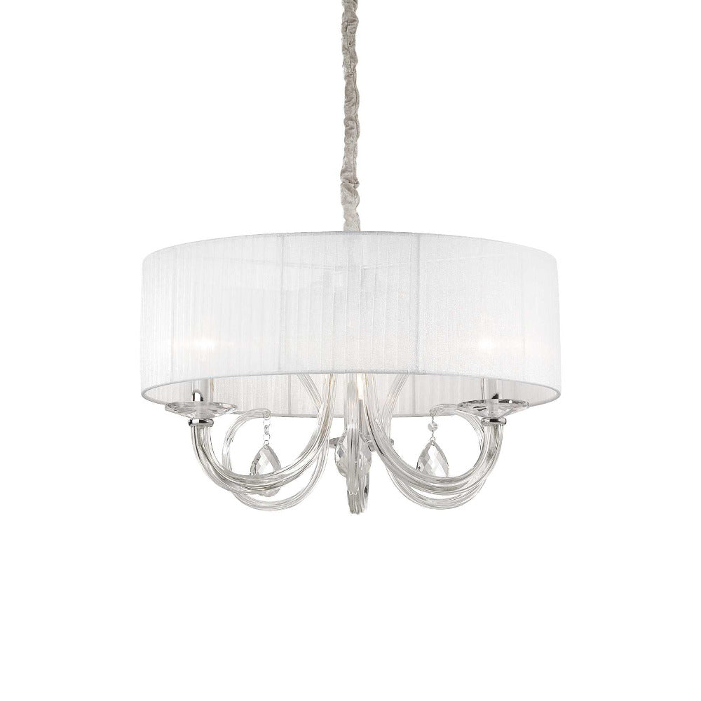 Buy Chandeliers Australia Swan Sp3 Chandelier 3 Lights White Chrome / Glass - 035840