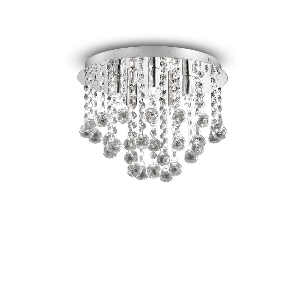Round Bijoux Pl5 Ceiling Crystal W300mm Smoky Grey Glass - 089485