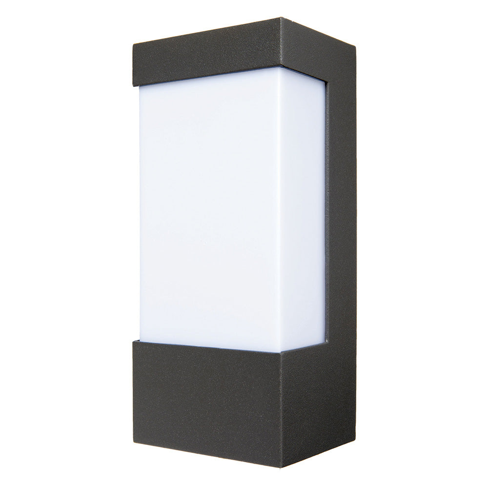 Buy Exterior Wall Lights Australia Eave Rectangular Open-Faced Wall Light Charcoal - 18049/51