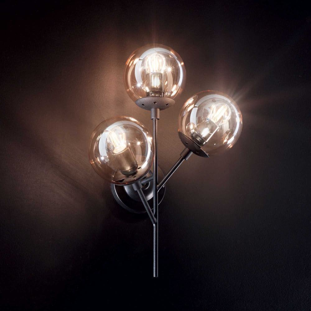 Buy Wall Sconce Australia Kepler Ap3 Wall Sconce 3 Lights Black Metal  - 187006