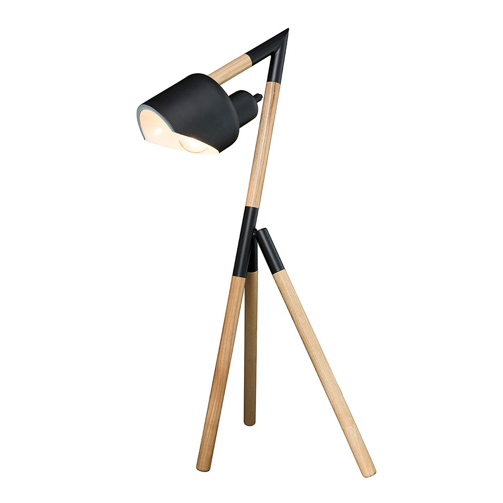 Buy Table Lamps Australia Kyoto 660mm Tripod Table Lamp Black/Timber - 18991/06