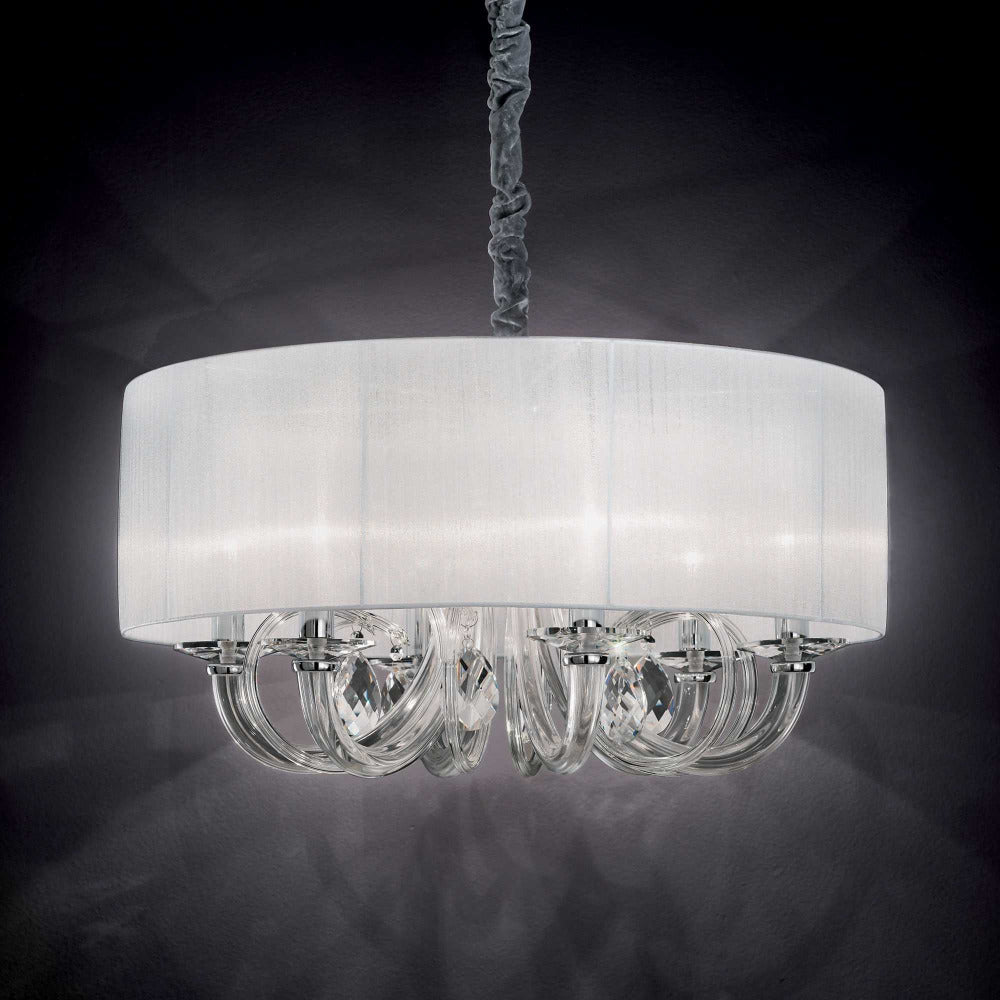 Buy Chandeliers Australia Swan Sp3 Chandelier 3 Lights White Chrome / Glass - 035840