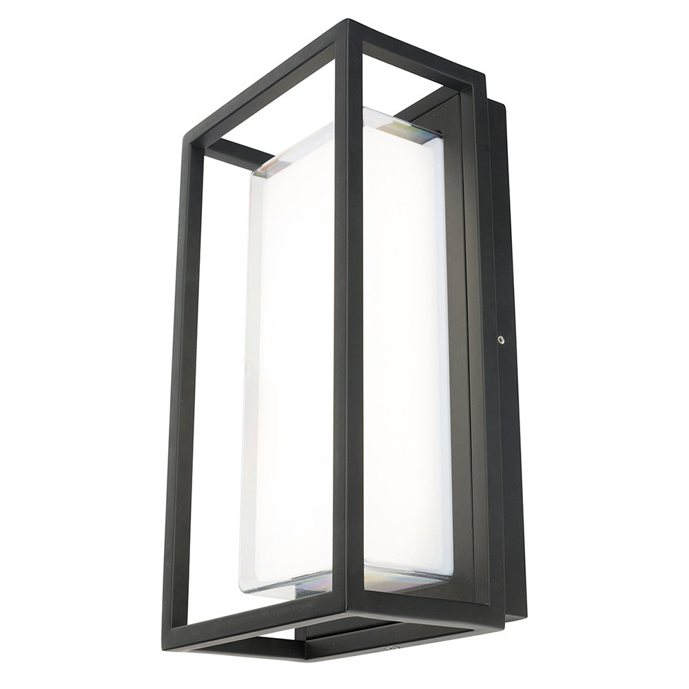 Buy Exterior Wall Lights Australia Bolton LED Rectangle Wall Light Black - 19689/06
