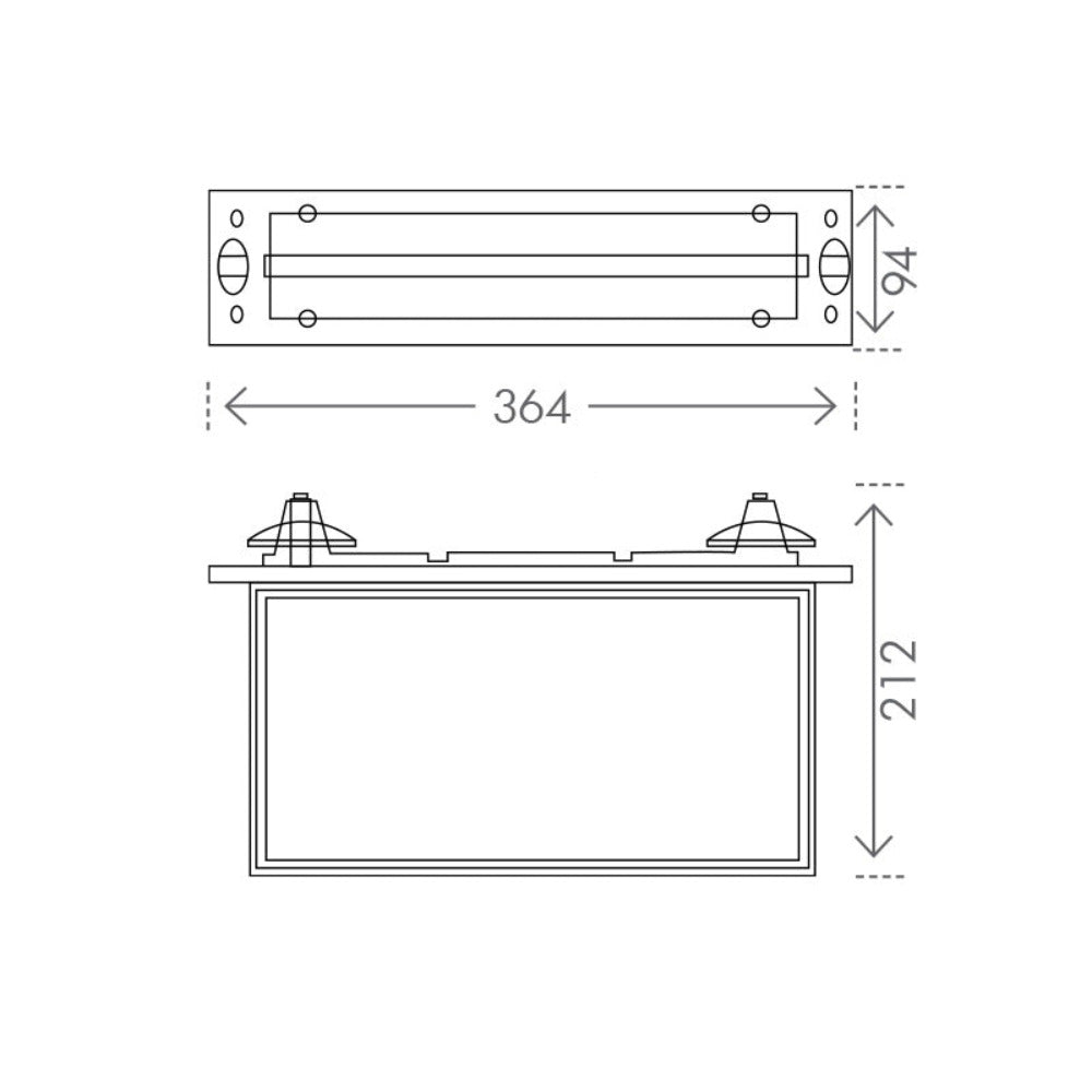 Buy Emergency LED Exit Signs Australia Blade Recessed 2W Exit Sign W/ 1W Emergency Downlight Black - 19878/06