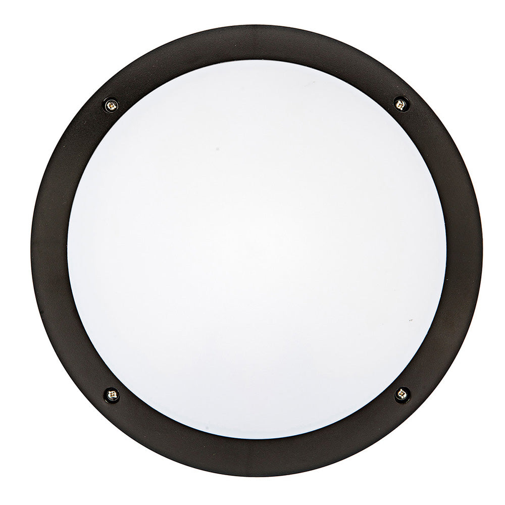 Buy LED Bunker Lights Australia Hardy LED 12W Vandal-Proof Round Bunker Black - 19971/06