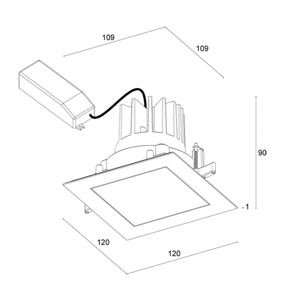 Buy Recessed LED Downlights Australia Altopiano 2.7 Square Recessed LED Downlight Anti-Glare Plastic 2CCT - AP2710