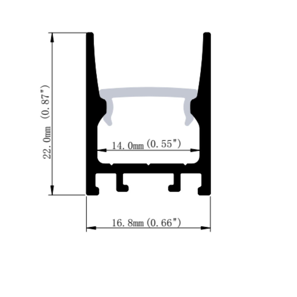 Buy Strip Light Profiles Australia Surface Strip Light Profile L2000mm W17mm Opal Aluminium - VB-ALP1430-2M