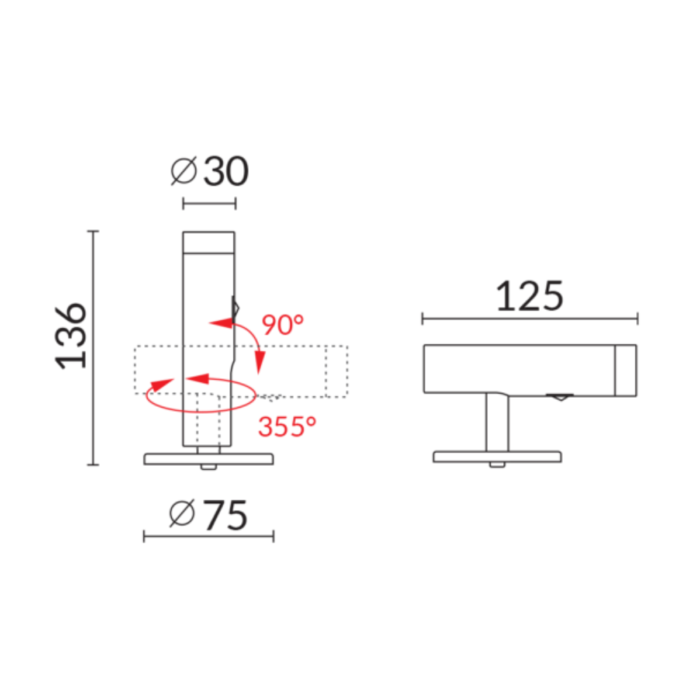 Buy Bedside Reading Lights Australia LED Bedside Reading Light 3W White Aluminium 3000K - VBLWL-BSL-1-30