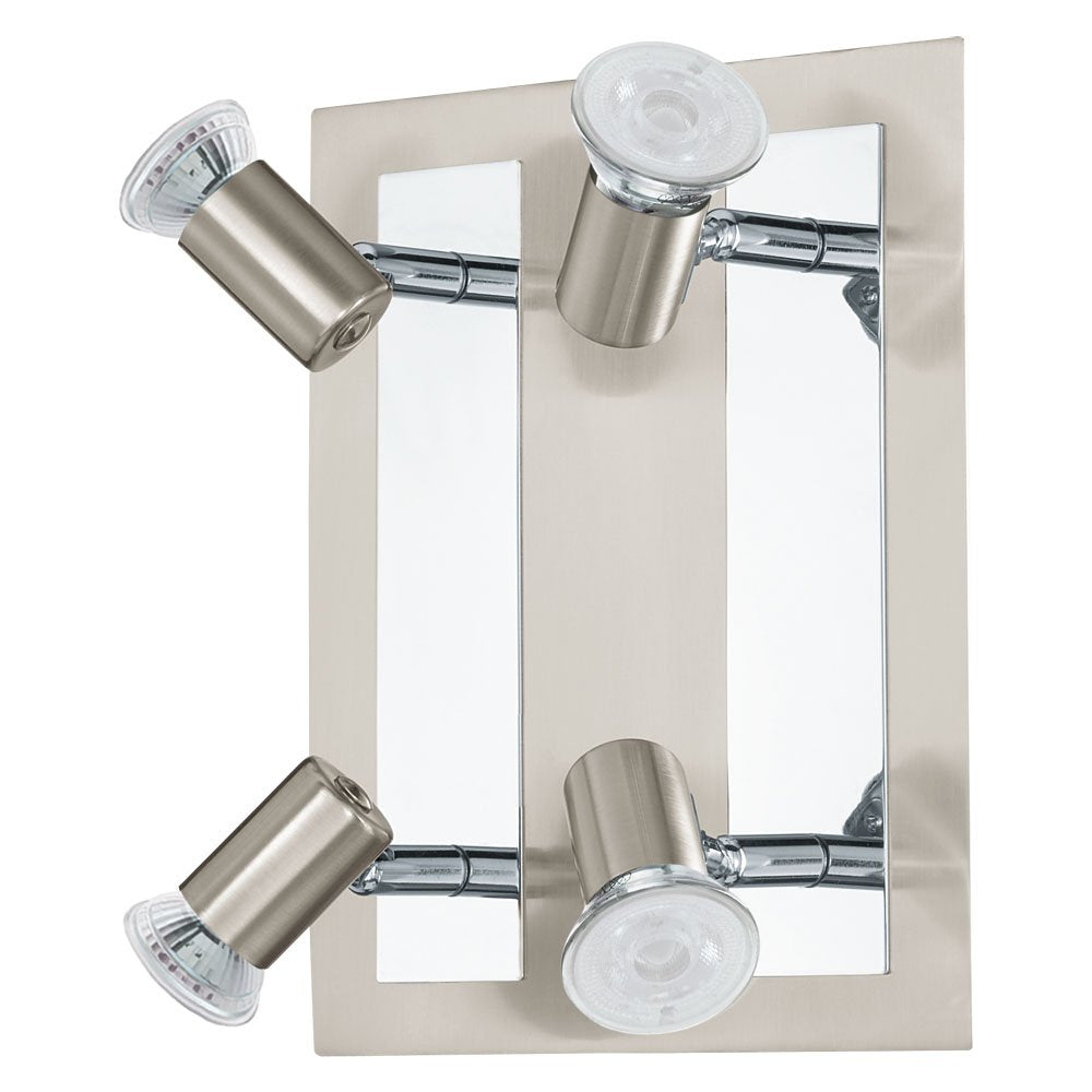 Buy Spotlights Australia Rottelo Square 4 Light Spotlight 4200K Nickel & Chrome - 201229