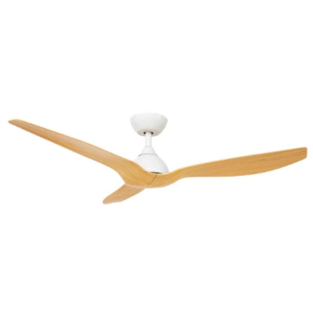 Buy DC Ceiling Fans Australia DURBAN DC Ceiling Fan 58" Matt White / Beechwood Moulded ABS Blade - 22204/37
