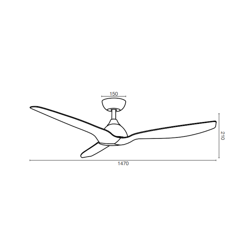 Buy DC Ceiling Fans Australia DURBAN DC Ceiling Fan 58" Matt White / Beechwood Moulded ABS Blade - 22204/37