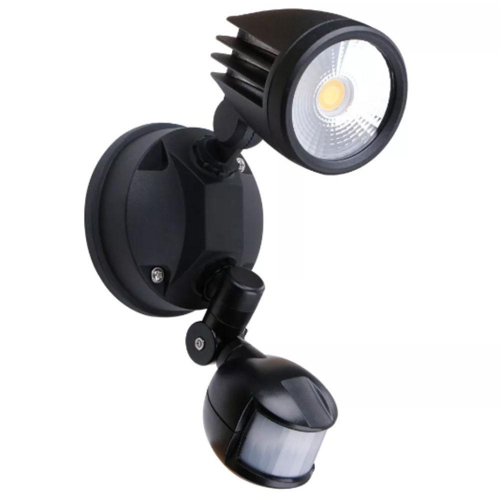 Buy Security Wall Lights Australia Fortress II LED Security Light 15W Matt Black 3 CCT - MLXF3451MS