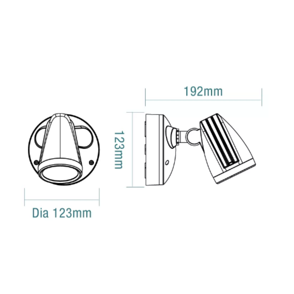 Buy Floodlights Australia Fortress Flood Light 18W Matt Black Aluminium 3 CCT - MLXFP3451M