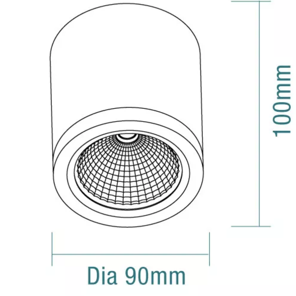 Buy Surface Mounted Downlights Australia Kobi Surface Mounted Downlights 10W Black Aluminium 3 CCT - TLKD34510MD