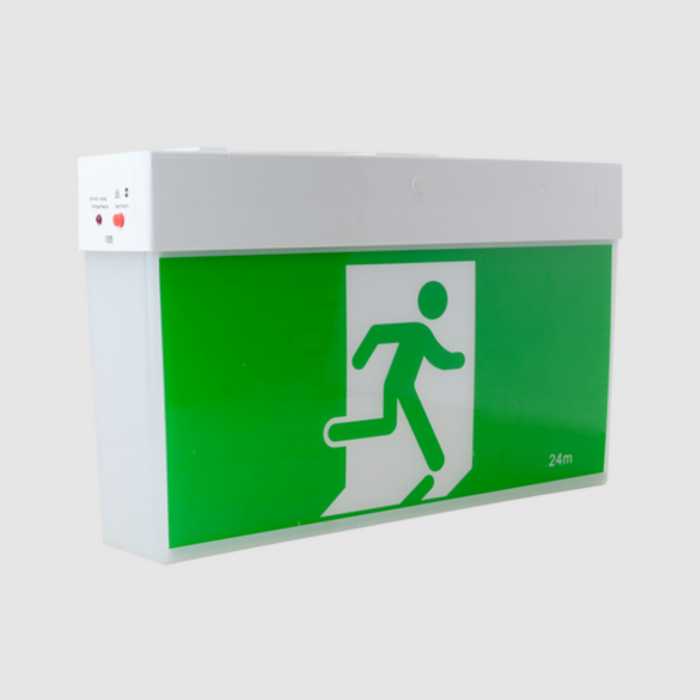 Buy Emergency LED Exit Signs Australia Rambo Standard Emergency LED Exit Light White Polycarbonate - LWRE1610