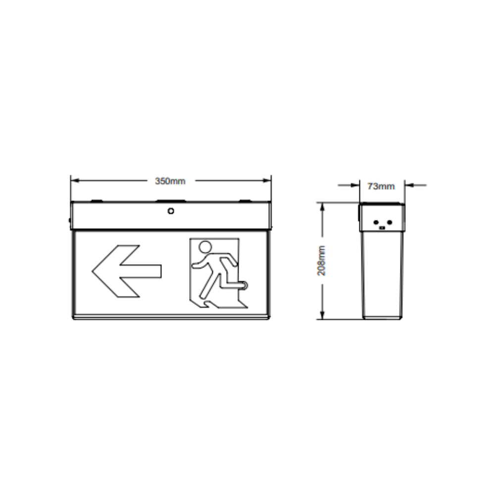 Buy Emergency LED Exit Signs Australia Rambo Standard Emergency LED Exit Light White Polycarbonate - LWRE1610