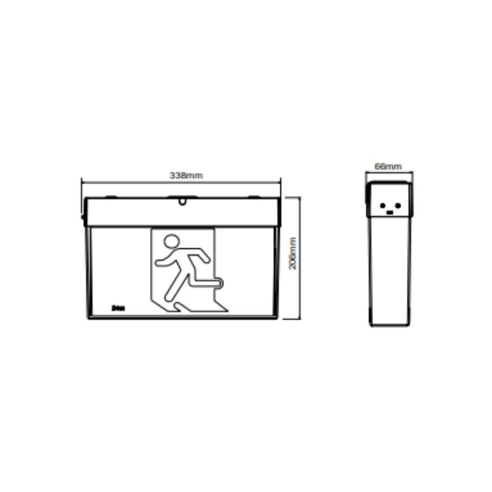 Buy Emergency LED Exit Signs Australia Vecta Basic Emergency LED Exit Light White Polycarbonate - LWRE1905
