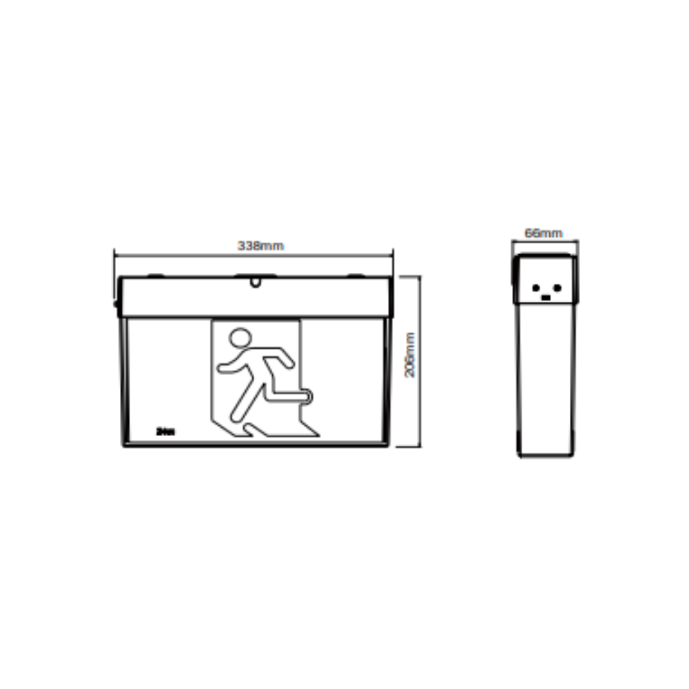 Vecta Basic Emergency LED Exit Light White Polycarbonate - LWRE1905