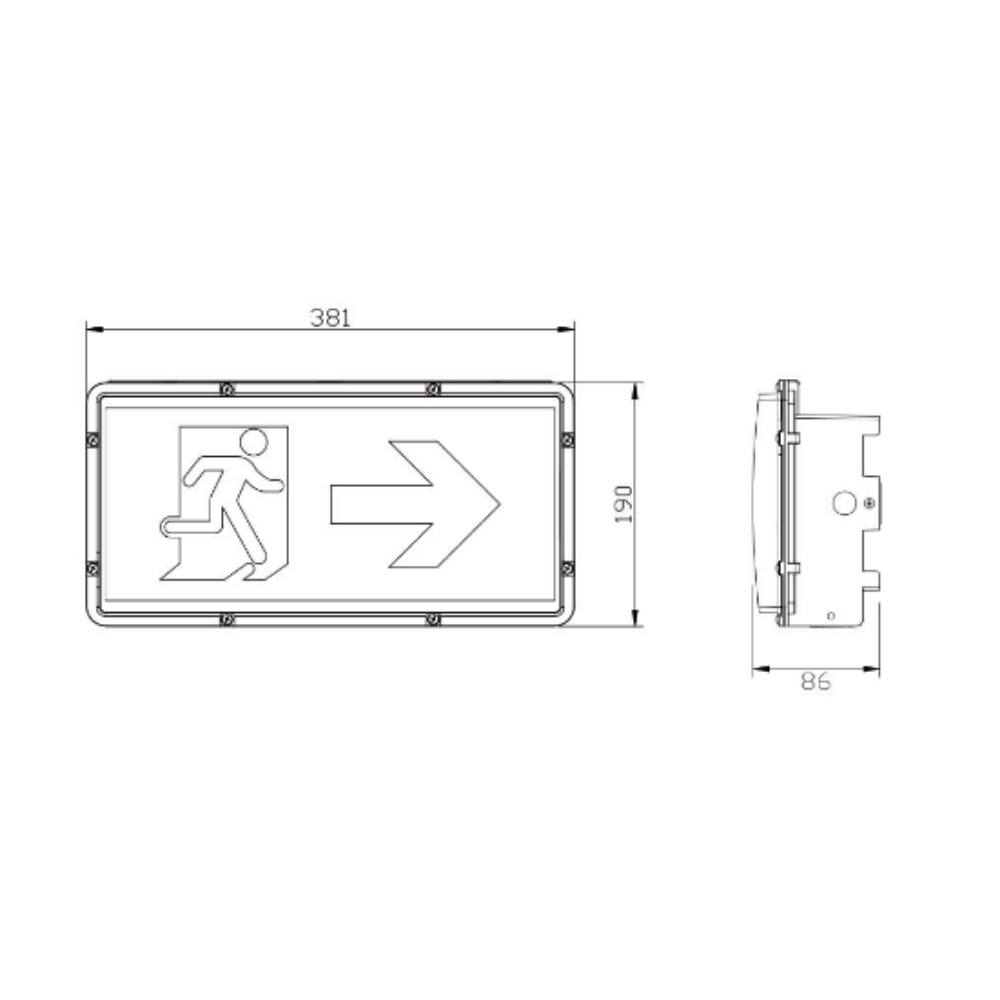 Buy Emergency LED Exit Signs Australia Omega Weatherproof Emergency LED Exit Light White Polycarbonate - LWNE1711
