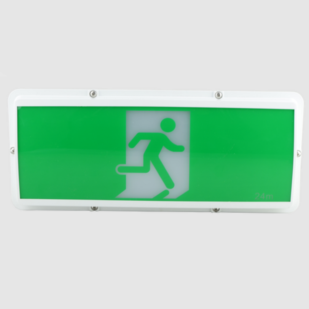 Buy Emergency LED Exit Signs Australia Omega Weatherproof Emergency LED Exit Light White Polycarbonate - LWNE1711