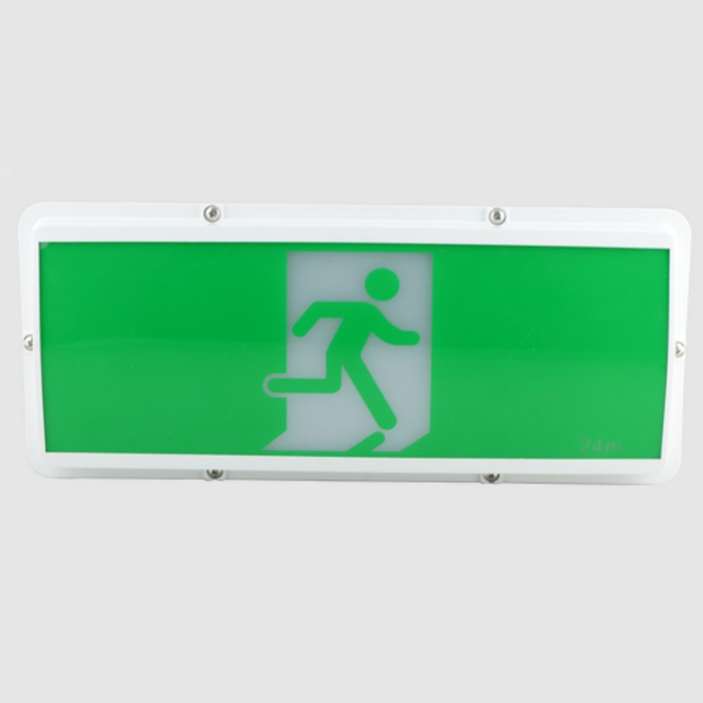 Omega Weatherproof Emergency LED Exit Light White Polycarbonate - LWNE1711