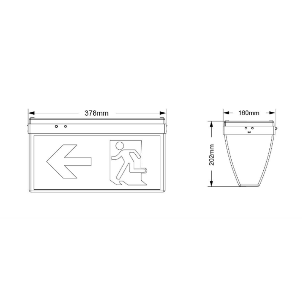 Buy Emergency LED Exit Signs Australia Evoke Wide Body Emergency LED Exit Light White Polycarbonate - LWNE1609