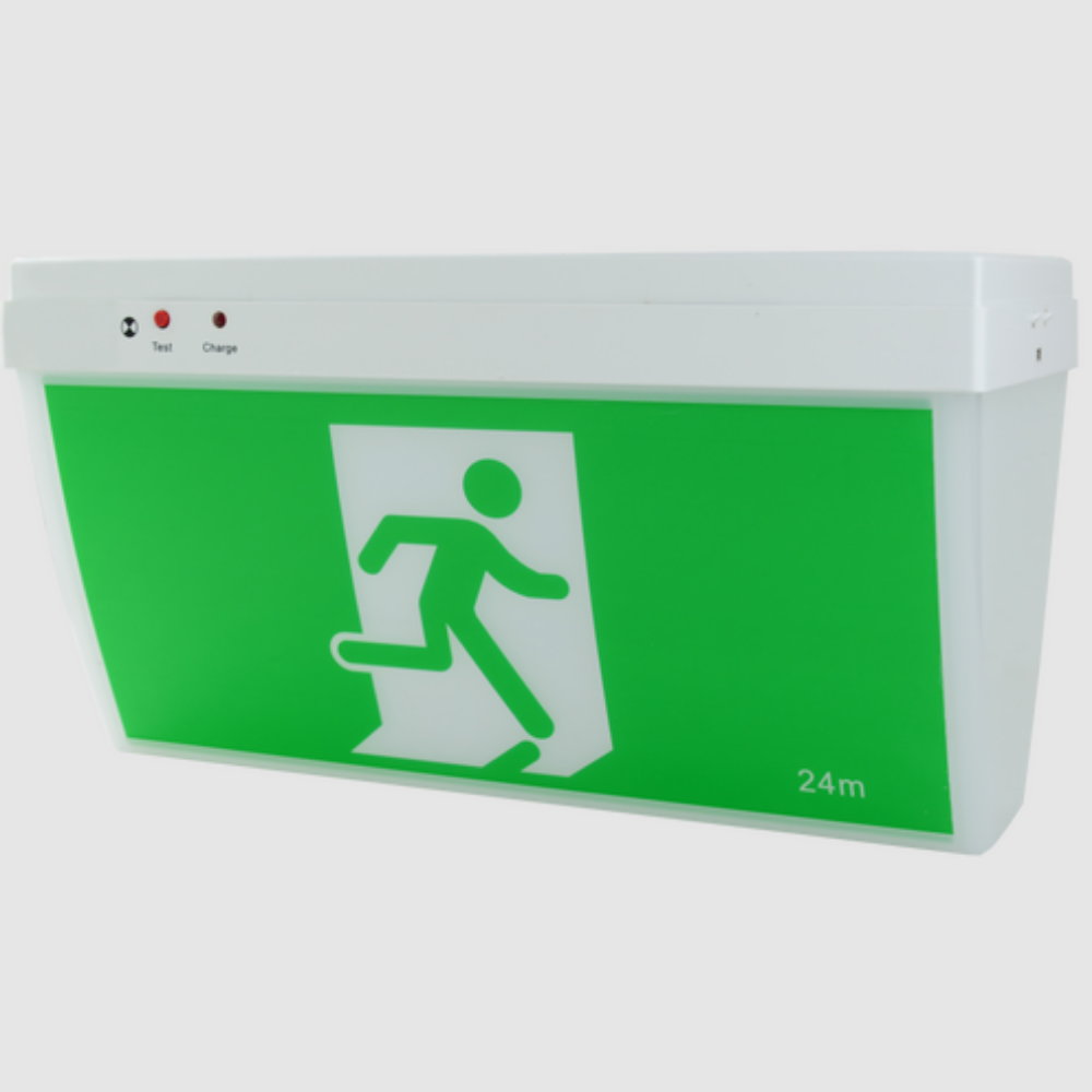 Buy Emergency LED Exit Signs Australia Evoke Wide Body Emergency LED Exit Light White Polycarbonate - LWNE1609