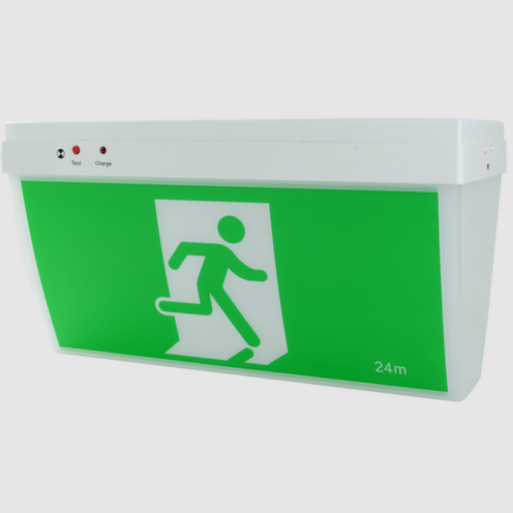 Evoke Wide Body Emergency LED Exit Light White Polycarbonate - LWNE1609