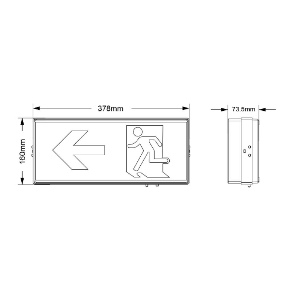 Buy Emergency LED Exit Signs Australia Nook Wall Mount Emergency LED Exit Light White Polycarbonate - LWNE1612