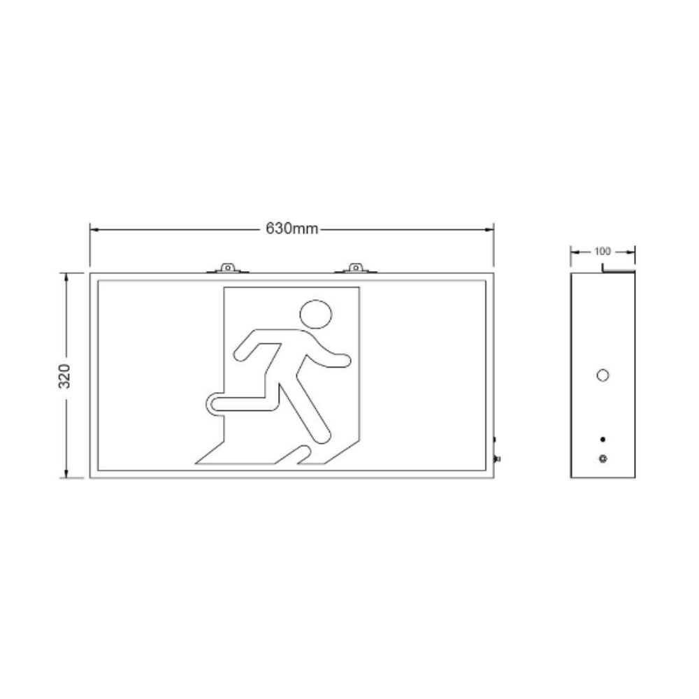 Buy Emergency LED Exit Signs Australia Jumbo Emergency LED Exit Light White Polycarbonate - LWJBE1801