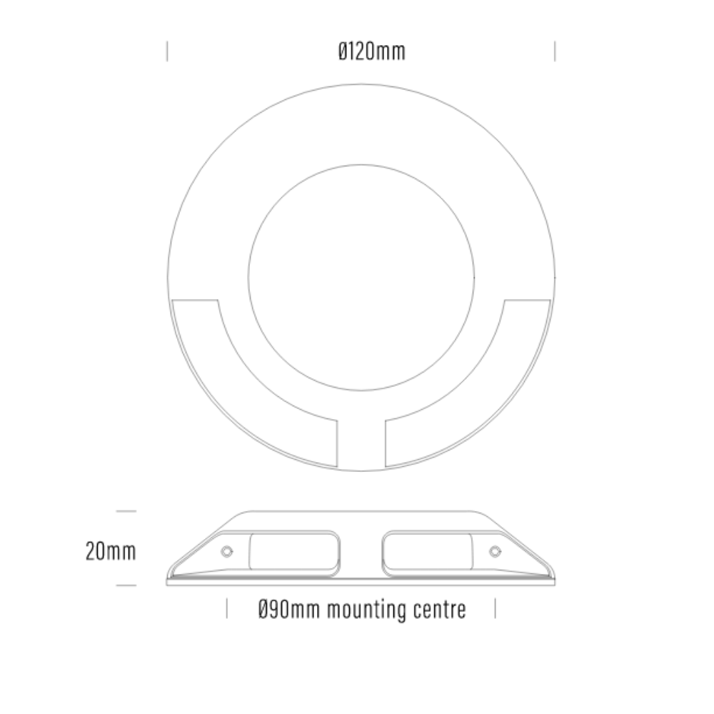 Buy Deck Lights Australia Phoenix Deck Light 24V DC W120mm Brass 3000K - AQL-565-B00830DFQ