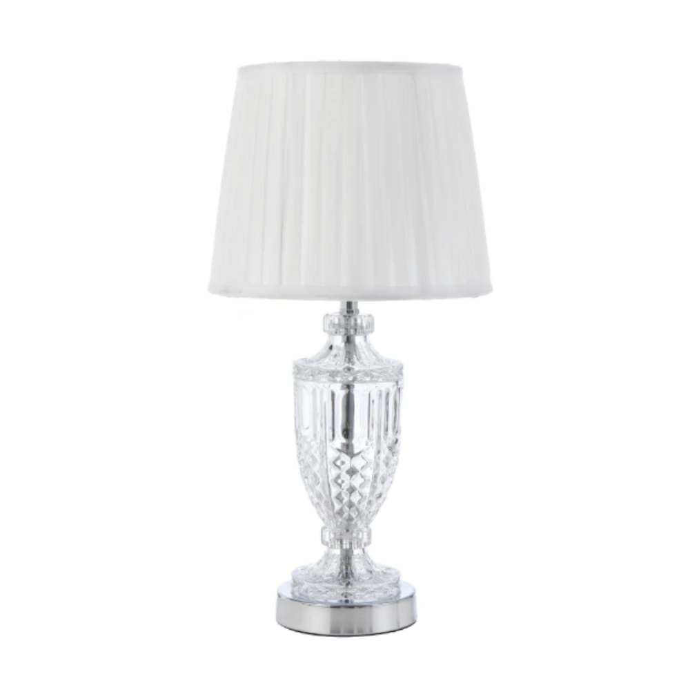 Buy Table Lamps Australia DEBDEN Table Lamp Light Chrome Iron / Clear Glass - DEBDEN TL-CHIV