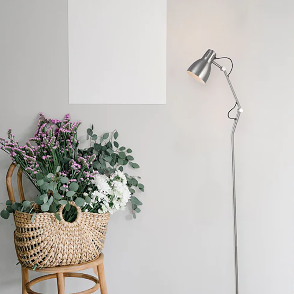 Buy Floor Lamps Australia Nord Floor Lamp Satin Chrome Metal - LL-27-0245SC