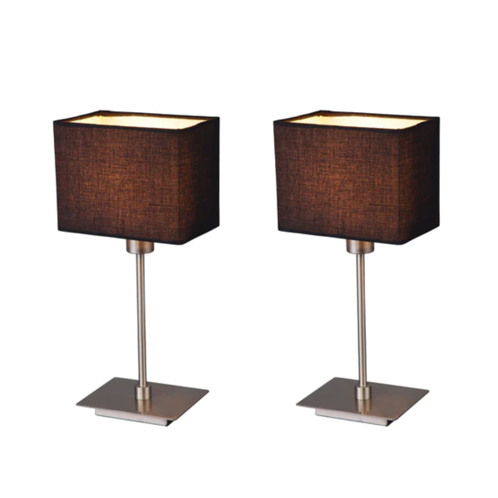 Buy Table Lamps Australia Pueblo Set of 2 Table Lamp Black Fabric - LL-14-0240B